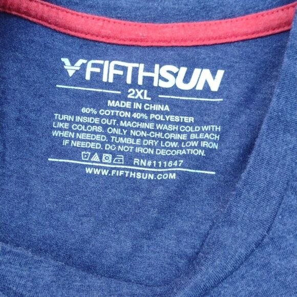 Fifth Sun Blue Short Sleeve Pocket Tee Hot Dog Sun's Out Buns Out Size 2XL - Picture 3 of 6